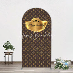 Lofaris Brown Luxury Leather Brand Arch Birthday Backdrop