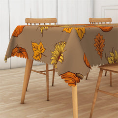 Lofaris Brown Orange Pumpkin And Yellow Sunflower Tablecloth