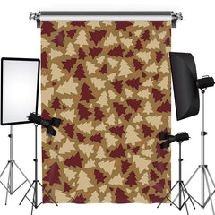 Lofaris Brown Pine Tree Pattern Christmas Photo Backdrop