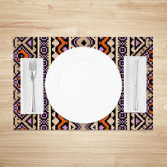 Lofaris Brown Purple Abstract Patterns Set Of 4 Placemats