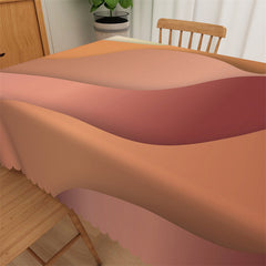 Lofaris Brown Red Abstract Gradient Decorative Tablecloth