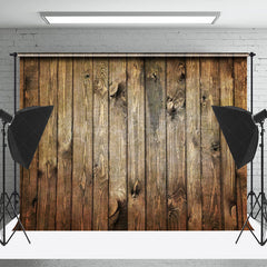 Lofaris Brown Retro Wood Grain Texture Photo Booth Backdrop