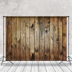 Lofaris Brown Retro Wood Grain Texture Photo Booth Backdrop