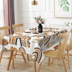 Lofaris Brown Series Rainbow Leaves Rectangle Tablecloth