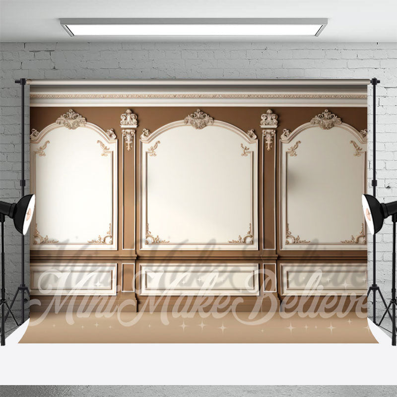 Lofaris Brown Trim Estate Luxury Western Retro Wall Backdrop