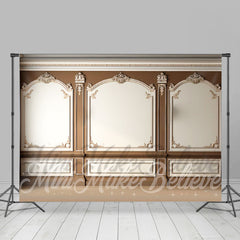 Lofaris Brown Trim Estate Luxury Western Retro Wall Backdrop