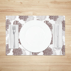 Lofaris Brown White Corals Modern Dining Set Of 4 Placemats