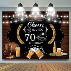 Lofaris Brown Wood And Black Beers 70Th Birthday Backdrop