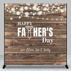 Lofaris Brown Wood Ball Lights Custom Fathers Day Backdrop