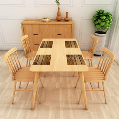 Lofaris Brown Wood Color Fabric Dining Set Of 4 Placemats