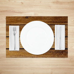 Lofaris Brown Wood Color Fabric Dining Set Of 4 Placemats