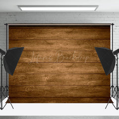 Lofaris Brown Wood Grain Retro Wall Backdrop For Photography