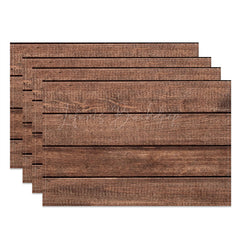 Lofaris Brown Wood Plank Grain Texture Set Of 4 Placemats