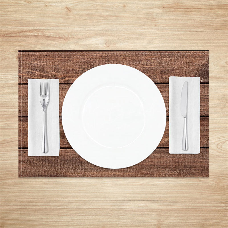 Lofaris Brown Wood Plank Grain Texture Set Of 4 Placemats