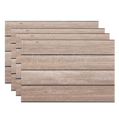 Lofaris Brown Wood Texture Dining Fabric Set Of 4 Placemats