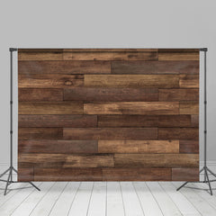 Lofaris Brown Wood Texture Wall Floor Artistic Portrait Backdrop