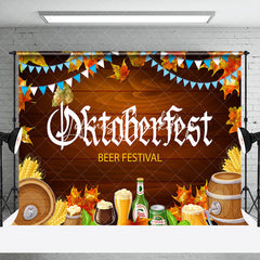 Lofaris Brown Wooden Backdrop For Oktoberfest Beer Festival