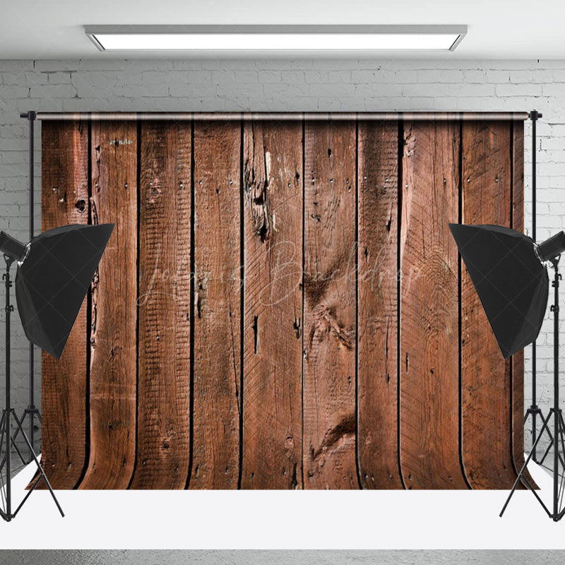 Lofaris Brown Wooden Retro Wall Backdrop For Photo Booth