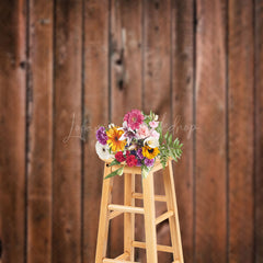 Lofaris Brown Wooden Retro Wall Backdrop For Photo Booth