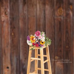 Lofaris Bucolic Dark Brown Vertical Wood Photo Backdrop