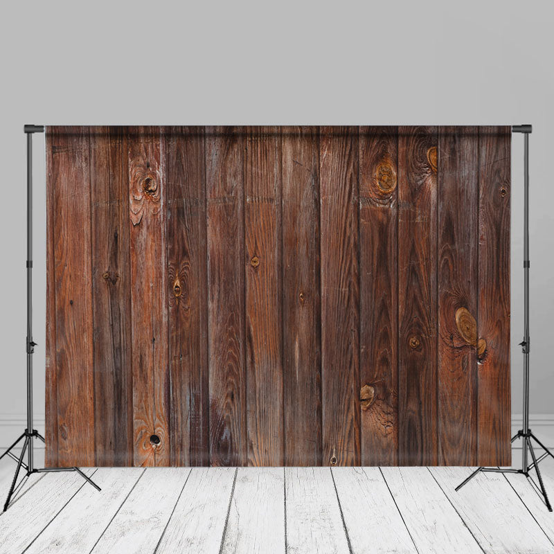 Lofaris Bucolic Dark Brown Vertical Wood Photo Backdrop