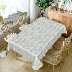 Lofaris Bucolic Flowers Blue Pattern Rectangle Tablecloth