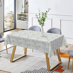 Lofaris Bucolic Flowers Blue Pattern Rectangle Tablecloth