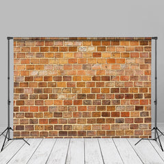 Lofaris Bucolic Orange Brown Brick Portrait Photo Backdrop