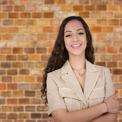 Lofaris Bucolic Orange Brown Brick Portrait Photo Backdrop