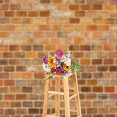 Lofaris Bucolic Orange Brown Brick Portrait Photo Backdrop