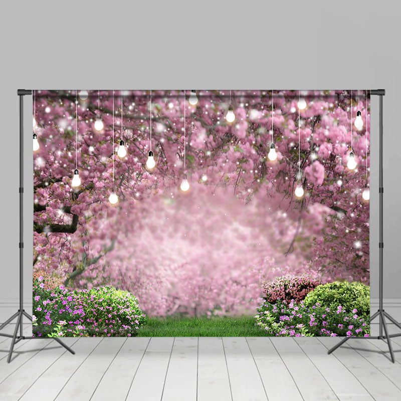 Lofaris Bucolic Pink Garden Blooming Floral Wedding Backdrop