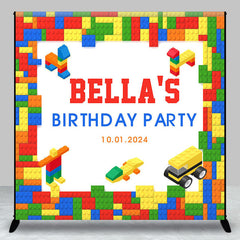 Lofaris Building Blocks Custom Birthday Backdrop For Kids