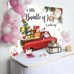 Lofaris Bundle Of Joy Christmas Santa Baby Shower Backdrop