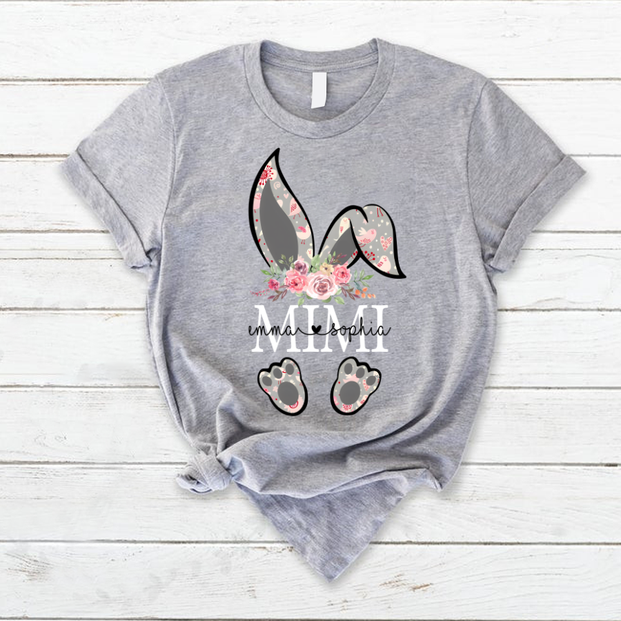 Lofaris Bunny Flower MiMi And Kids Easter Day T-Shirt