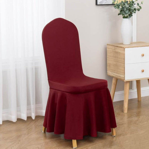 Satin Rosette Spandex Stretch Banquet Chair Cover - Lofaris