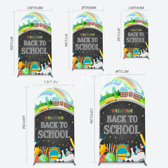 Lofaris Bus Rainbow Stationery Back To School Arch Backdrop