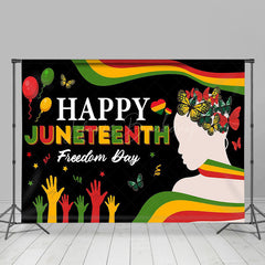 Lofaris Butterflies Freedom Day Happy Juneteenth Backdrop