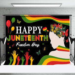 Lofaris Butterflies Freedom Day Happy Juneteenth Backdrop