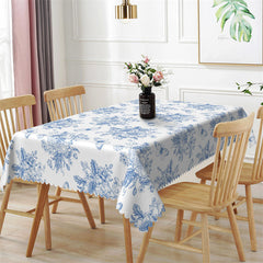 Lofaris Butterfly Anthemy Blue Patterns White Tablecloth