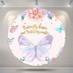 Lofaris Butterfly Kisses And Wishes Floral Birthday Backdrop