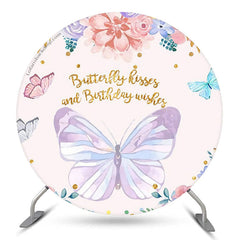 Lofaris Butterfly Kisses And Wishes Floral Birthday Backdrop