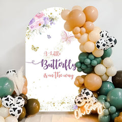 Lofaris Butterfly On The Way Floral Baby Shower Arch Backdrop