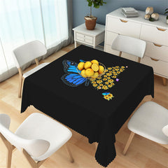 Lofaris Butterfly With Little Sunflowers Square Tablecloth