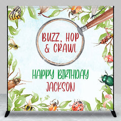 Lofaris Buzz Hop Crawl Insect Custom Name Birthday Backdrop