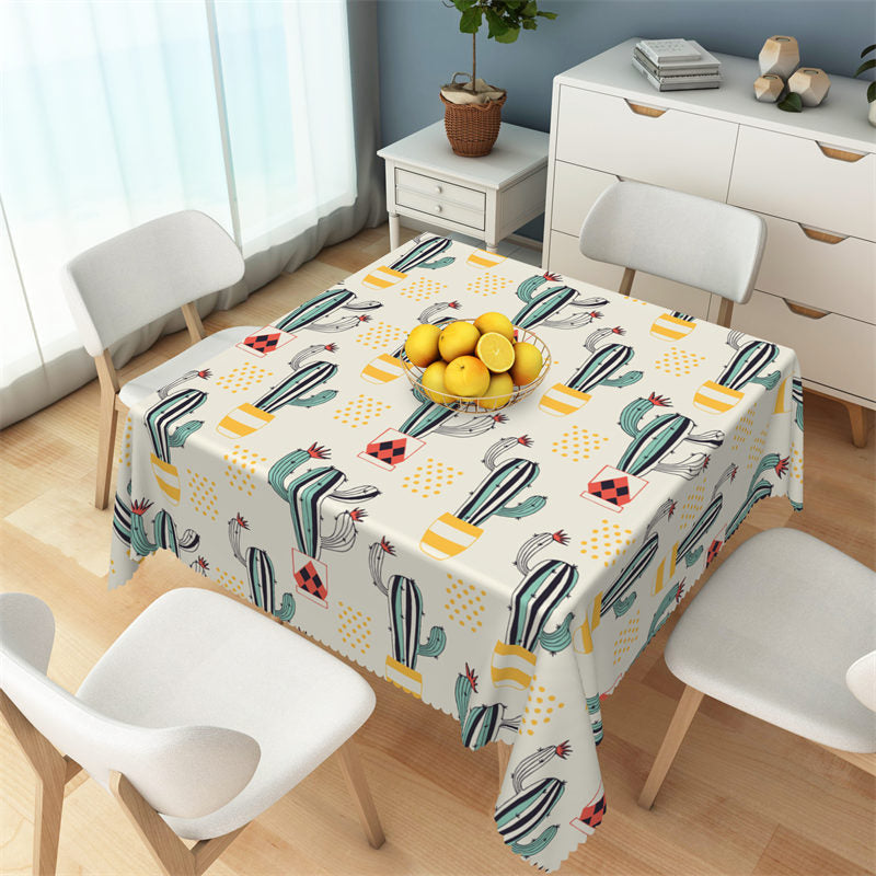 Lofaris Cactus Patterns Step And Repeat Square Tablecloth