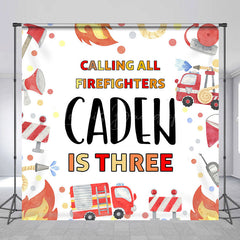 Lofaris Calling All Firefighters Custom Birthday Backdrop