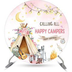 Lofaris Calling All Happy Campers Round Birthday Backdrop