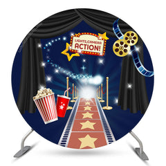 Lofaris Camera Action Movie Theme Round Birthday Backdrop