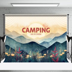 Lofaris Camping Go Outsiade Sunrise Mountain Party Backdrop