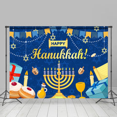 Lofaris Candle Happy Hanukkah Backdrop Holiday Decoration